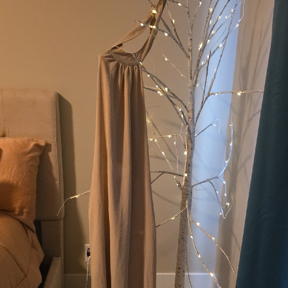 Elegant Tan Fabric Hanging Decor